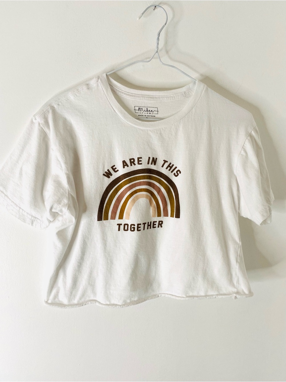 Miken We Are In This Together Rainbow Graphic Cropped Tee
